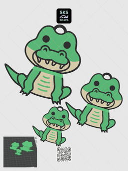 Alligator Wiggle Head Keyring 3d model