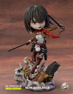 Mikasa Atack on Titan Chibi - Premium Collectible 3d model