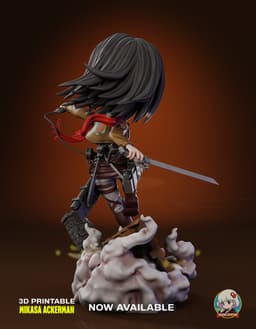 Mikasa Atack on Titan Chibi - Premium Collectible 3d model