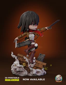 Mikasa Atack on Titan Chibi - Premium Collectible 3d model