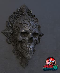 Gothic Skull Wall Mount.stl 3d model