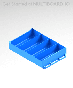 3x1x4 LU - Row Divided - MultiBin Simple Drawer 3d model