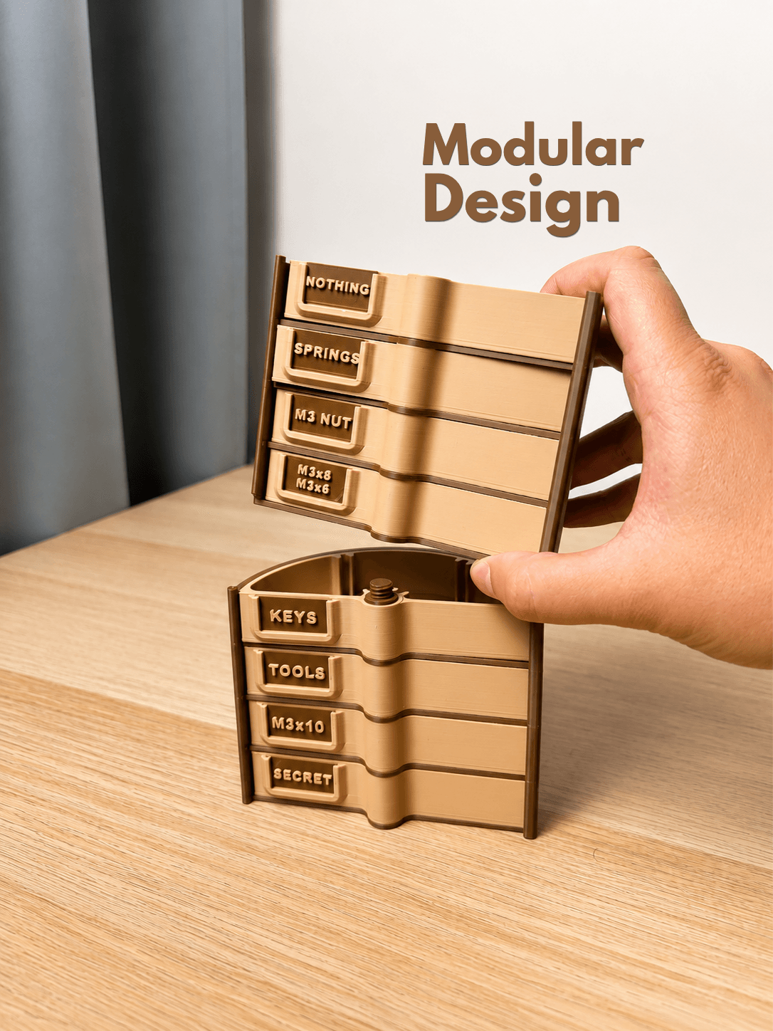 Rotating Organizer | Modular Storage Tower | Custom Labels 3d model
