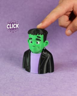 Halloween Frankie Fidget Clicker Keychain - Cute Frankenstein 3d model