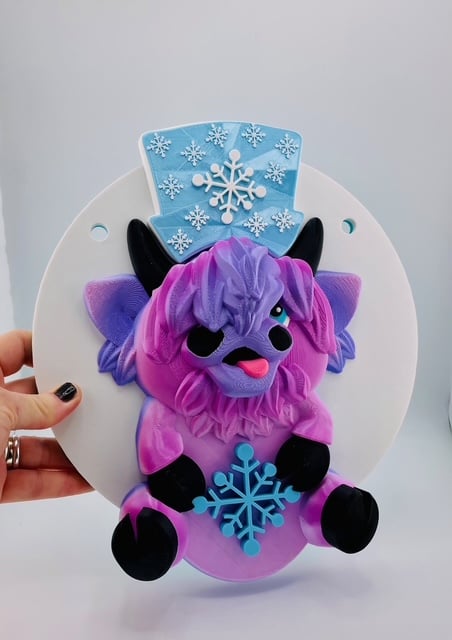 Magnetic Snowflake Hat For Modular Cow Sign 3d model