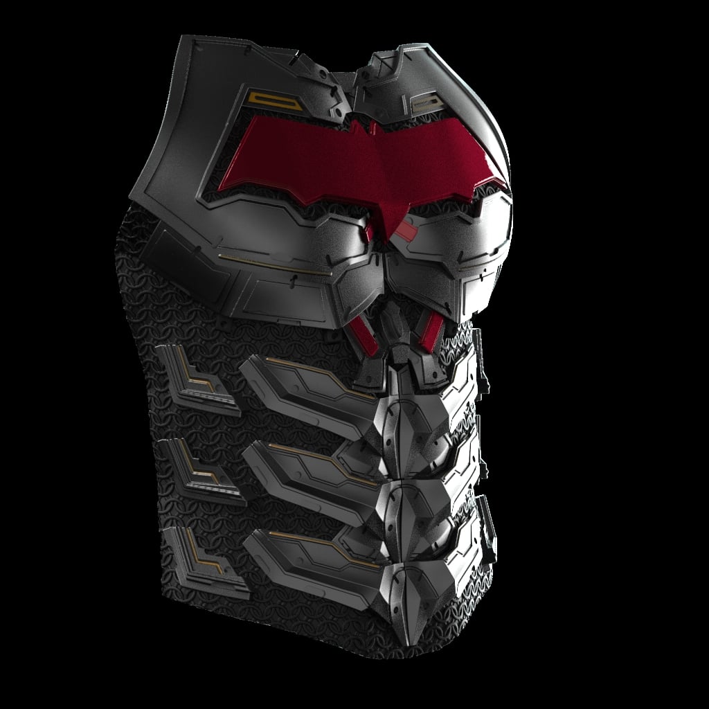Samurai Red Hood Armor 3D Printer File STL 3d model