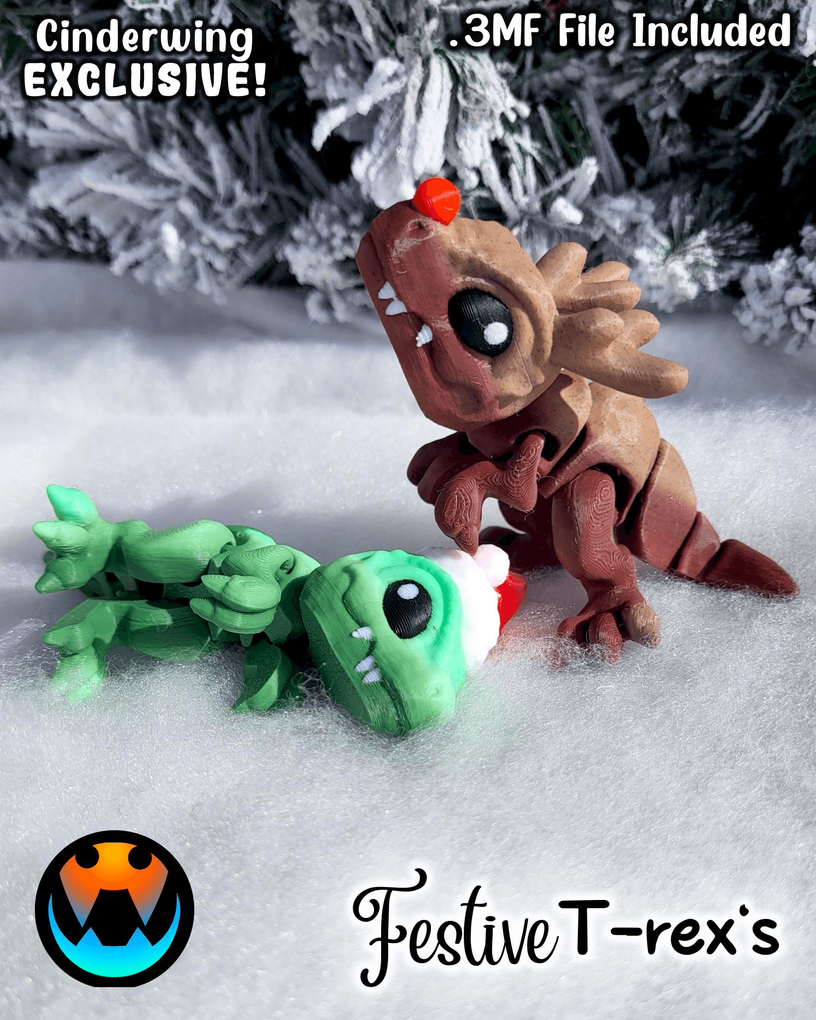 Festive T-Rex 3d model