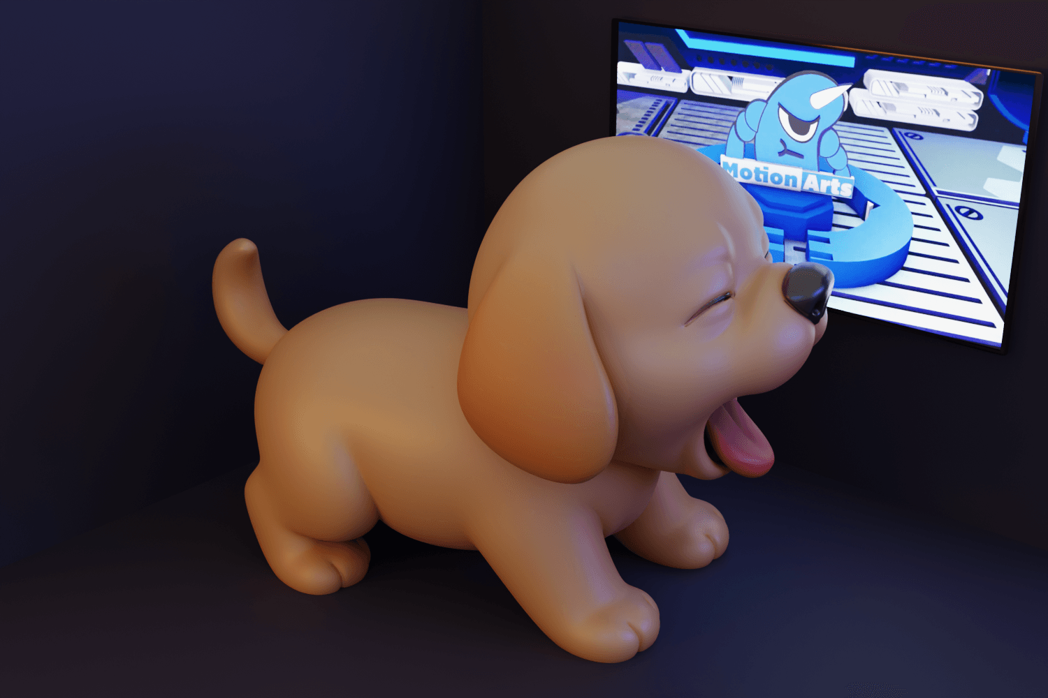 Caozinho abrindo a boca.stl 3d model