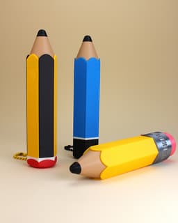 Pencil Fidget Clicker Keychain 3d model