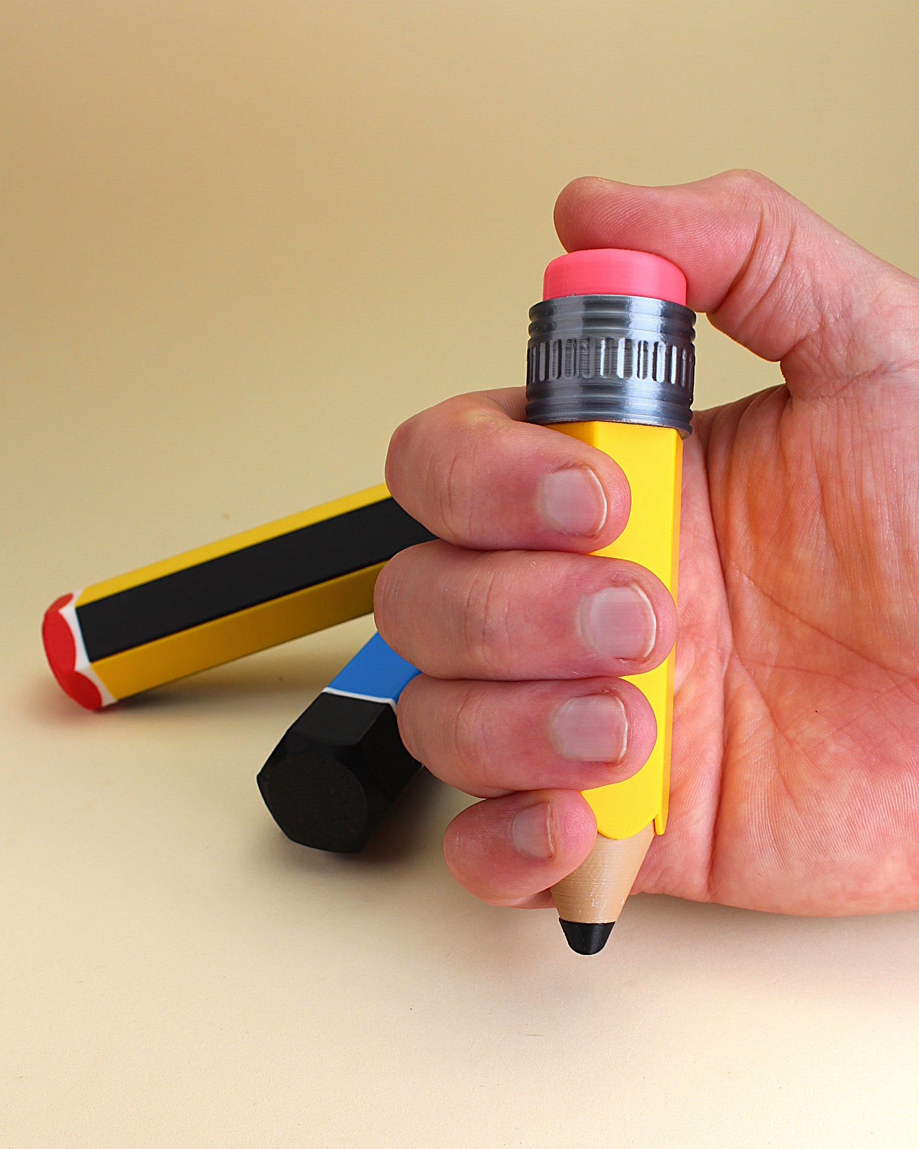 Pencil Fidget Clicker Keychain 3d model