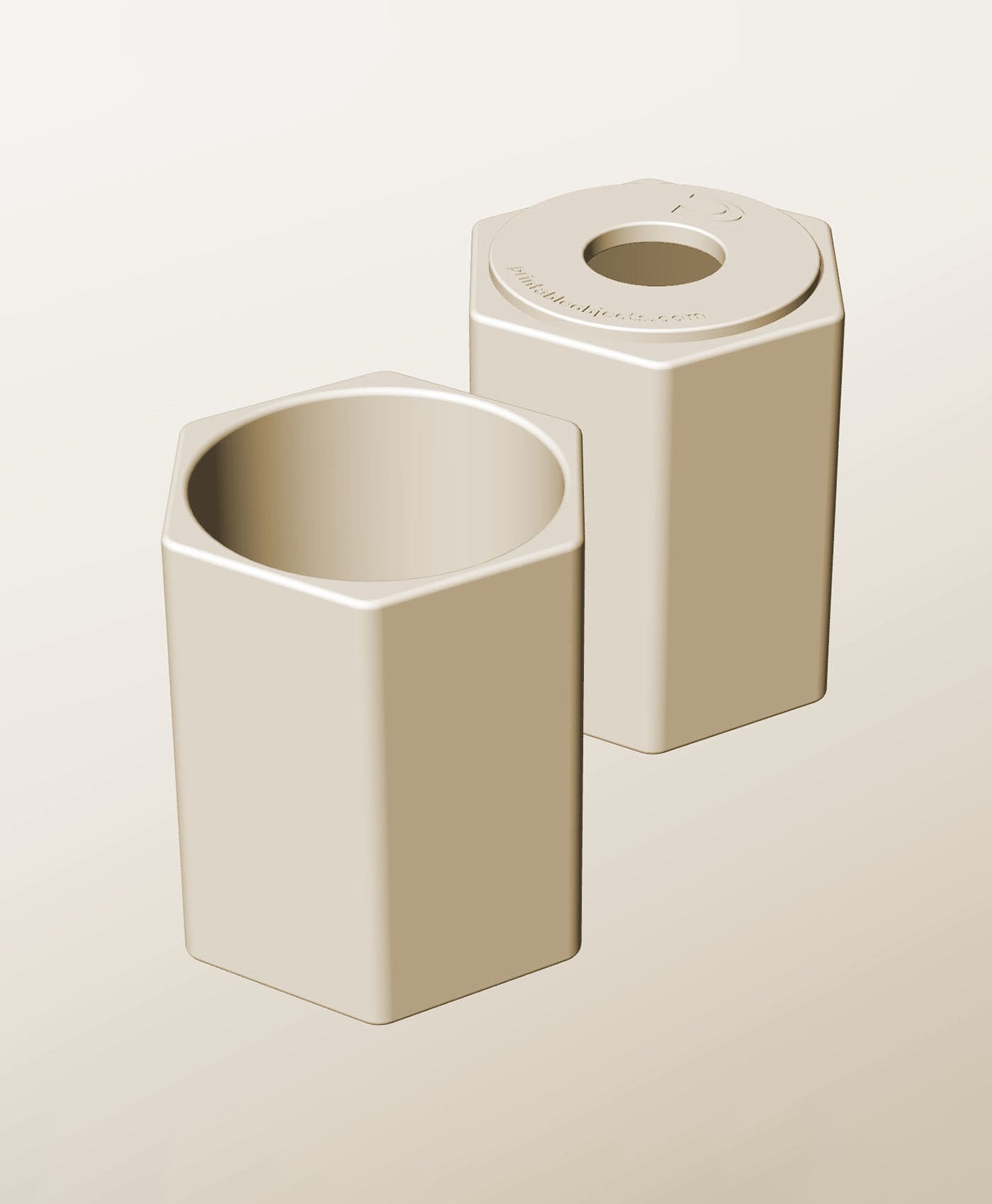 CH96-130-P Modular Stacking pierced container for home decor 3d model