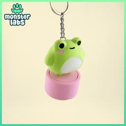 Cute Frog Fidget Clicker Keychain 3d model