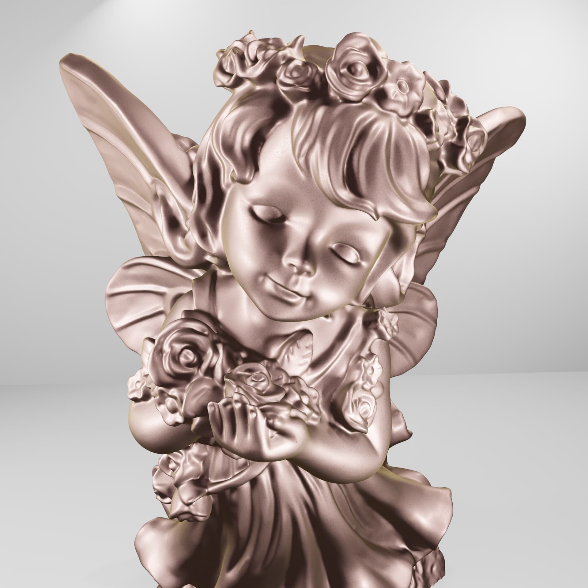 Fairy girl and roses 3d model