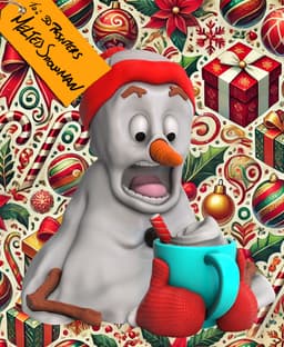 Christmas Melted Snowman 3d model