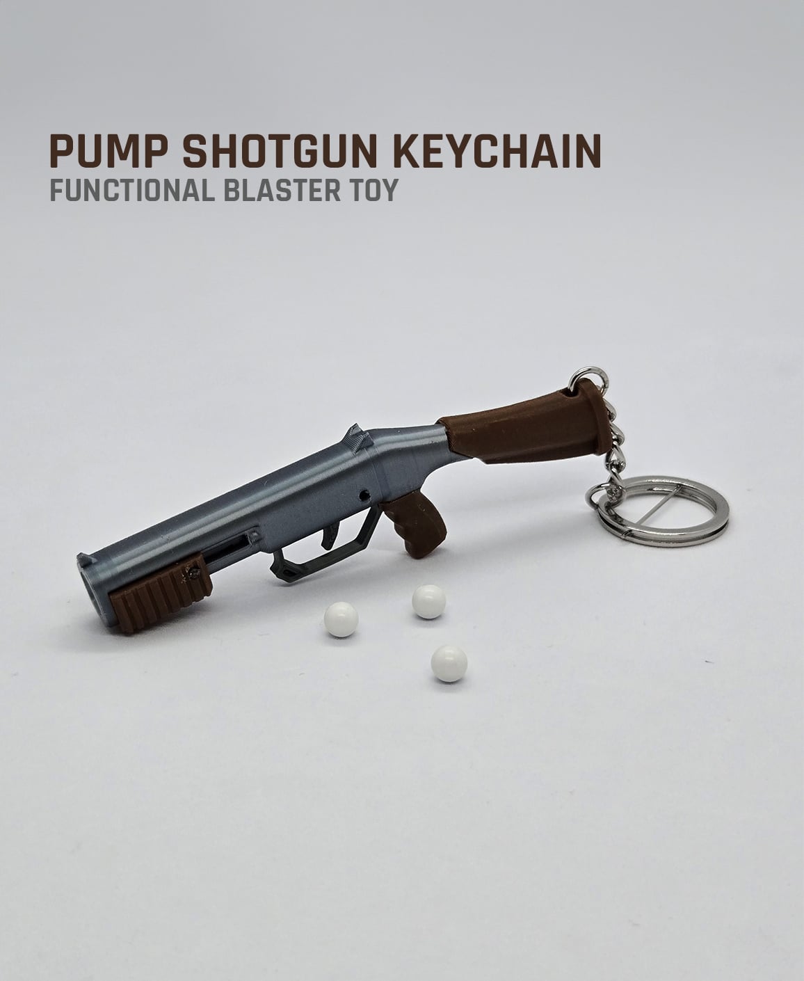 Pump Shotgun Keychain — Functional Blaster Toy 3d model