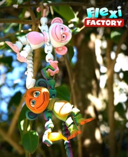 Flexi Factory Monkey with Banana, Tree and 3MF File Included! 3d model