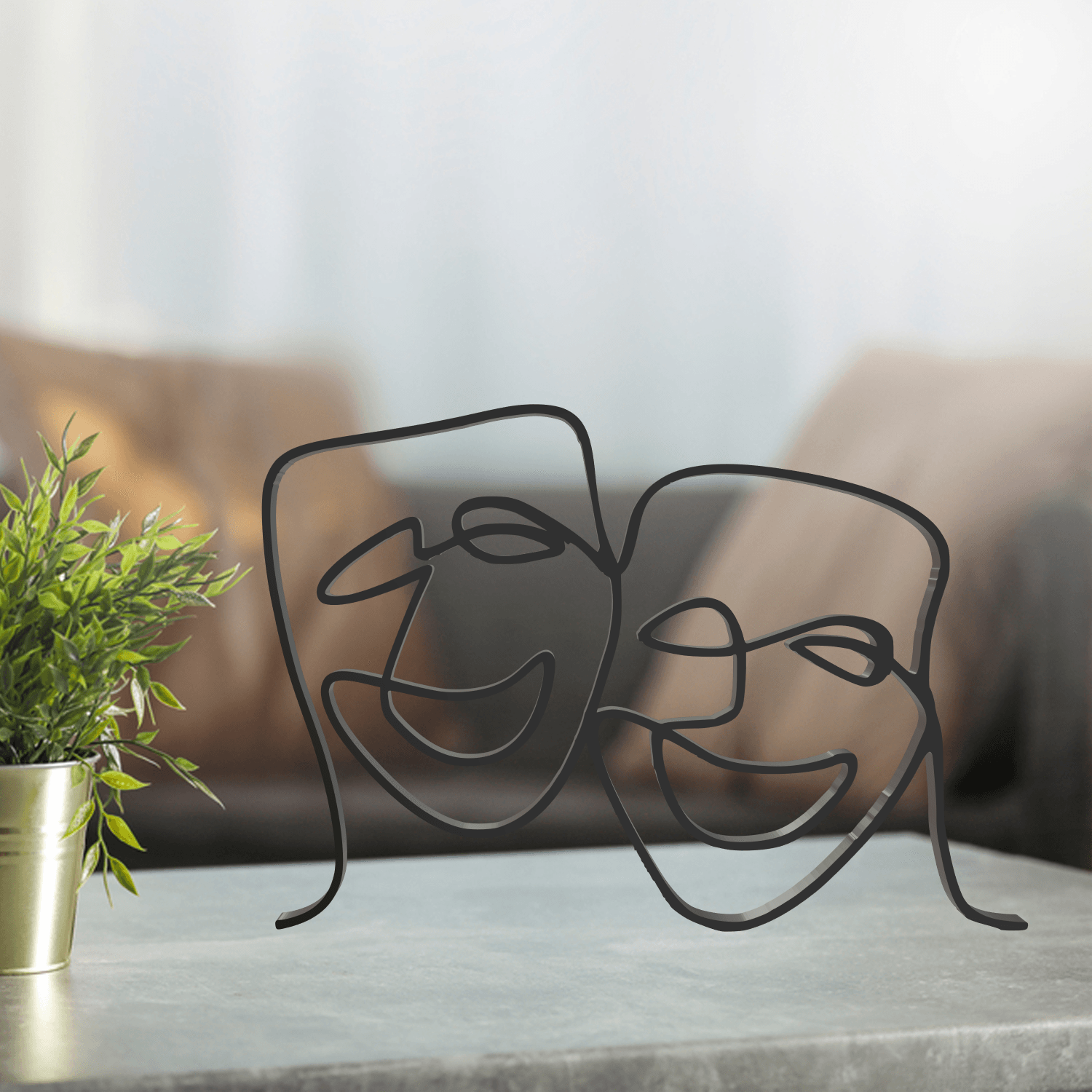 Mask Line Art, Modern, Minimalist 3d model