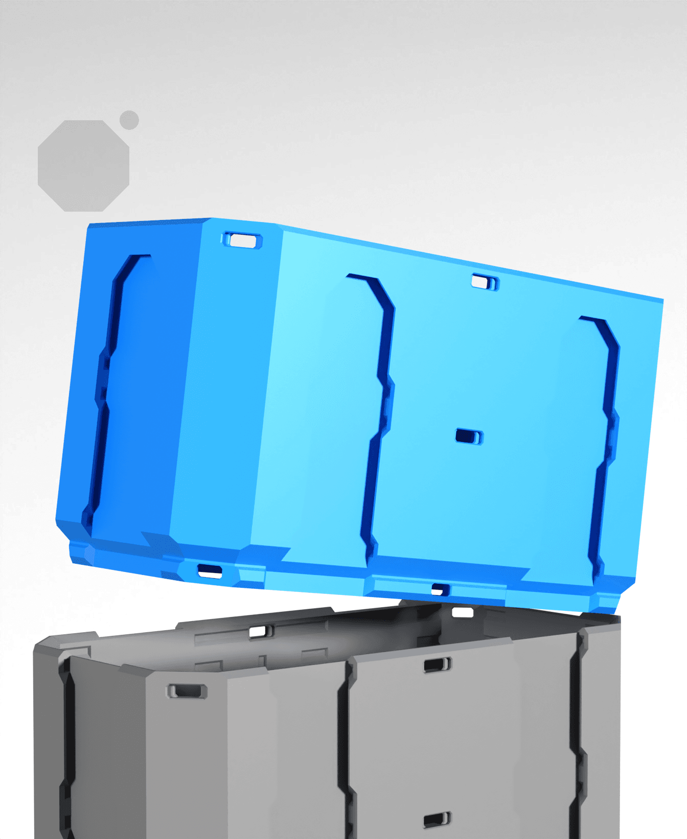 4x3x4 - Simple Walls - Standard Click-In Multibin Shell Extension 3d model