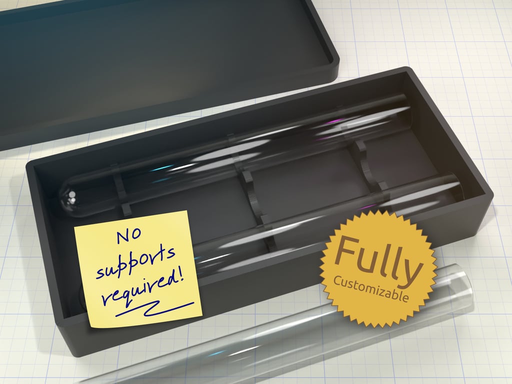 Horizontal Test Tube Holder Box 3d model
