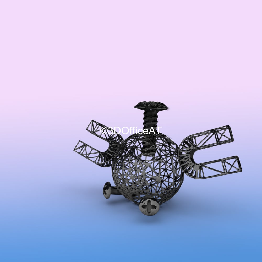 #081 Magnemite Pokemon Wiremon Figure 3d model