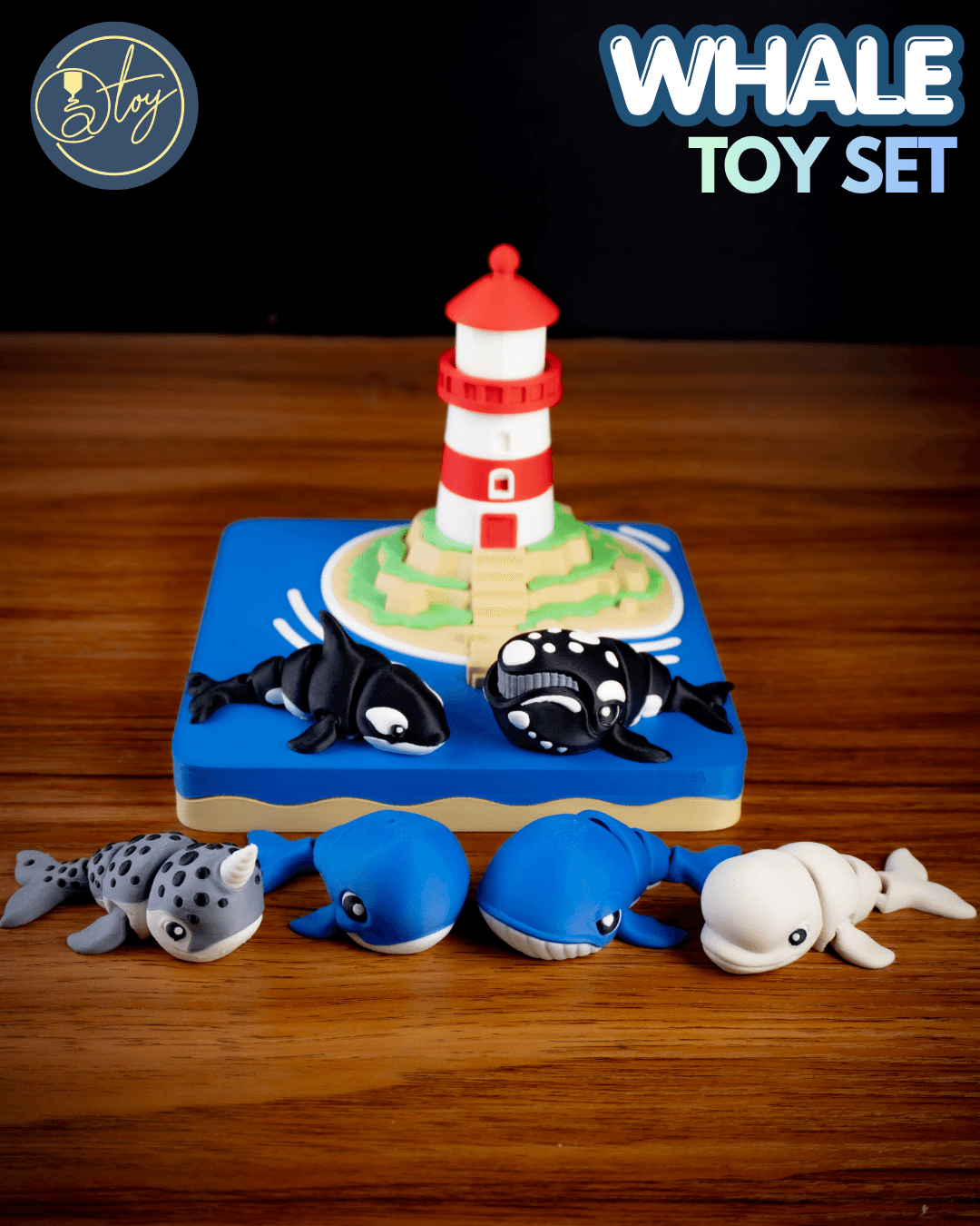 Lighthouse & Whale Collection 3d model
