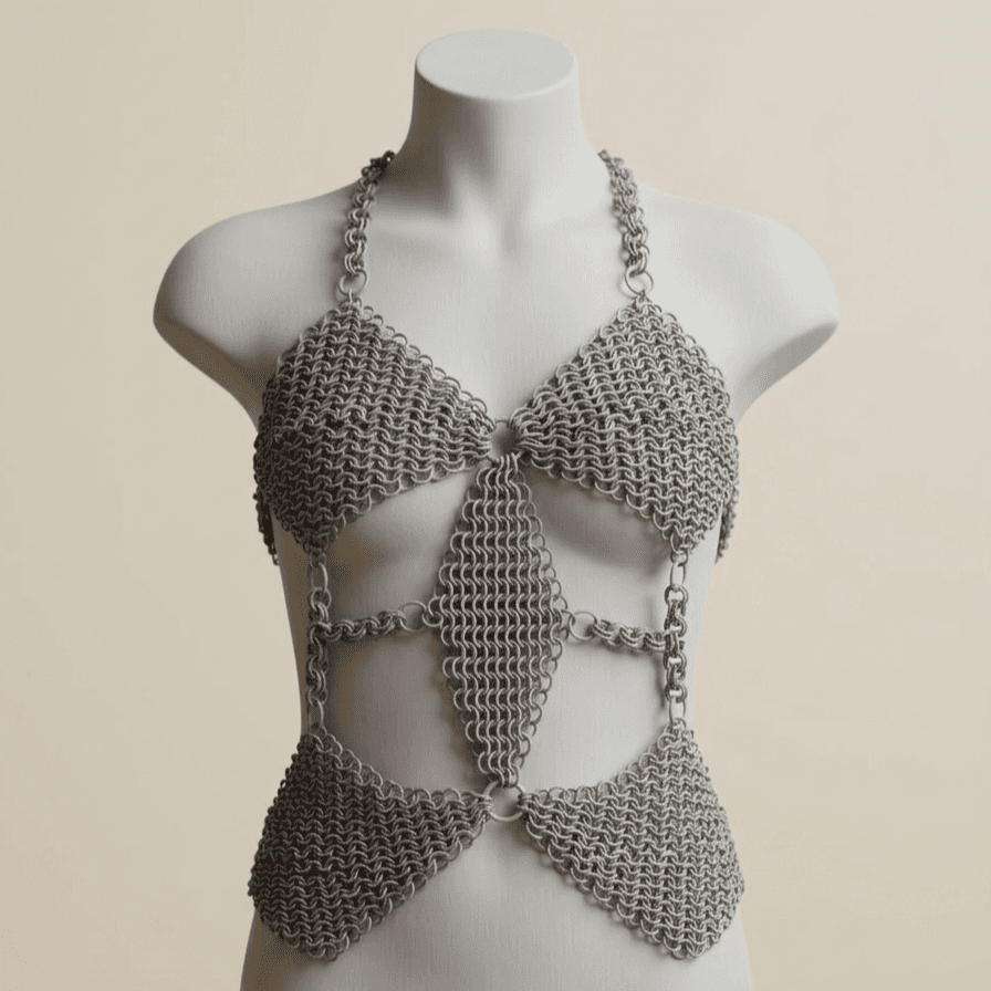 Chainmail Trikini Lingerie Monokini 3d model