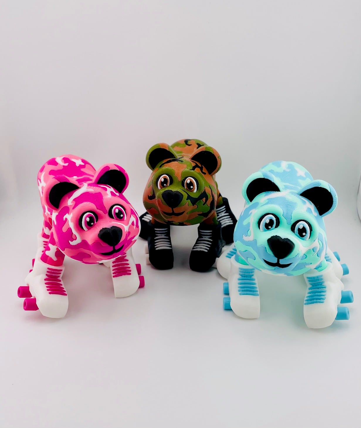 Camo Bears on Skates 3d model