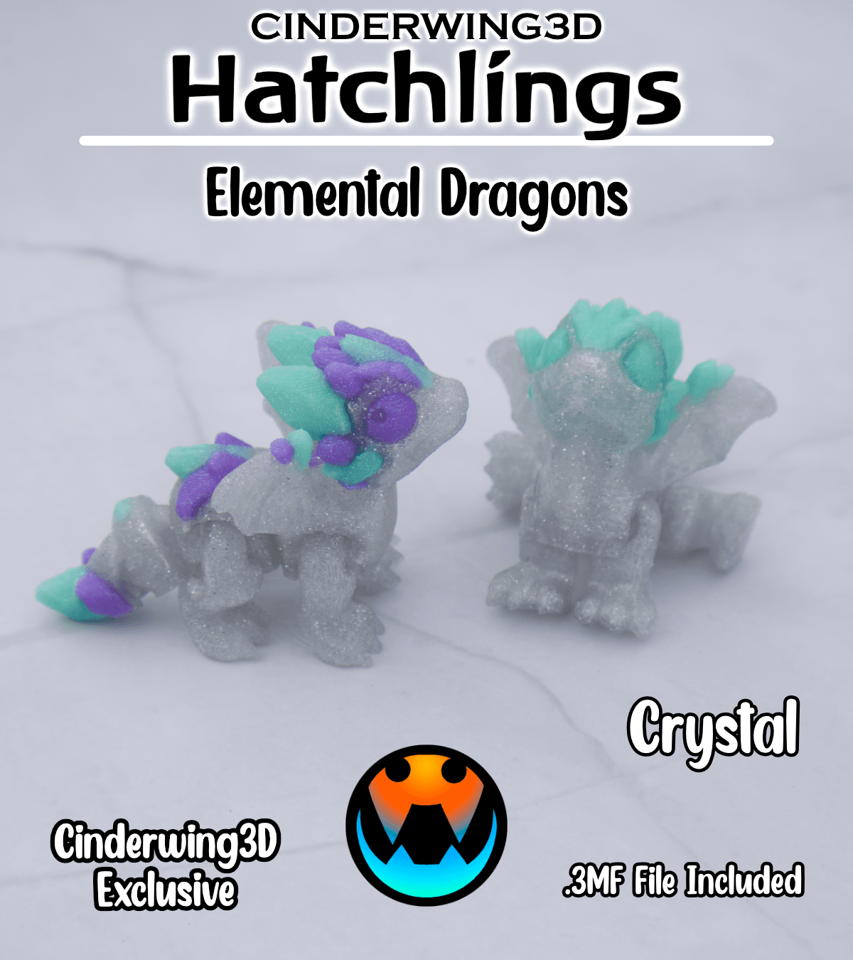 Crystal Dragon - Hatchling 3d model