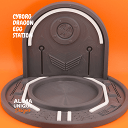 CYBORG DRAGON with Station and Egg 3d model