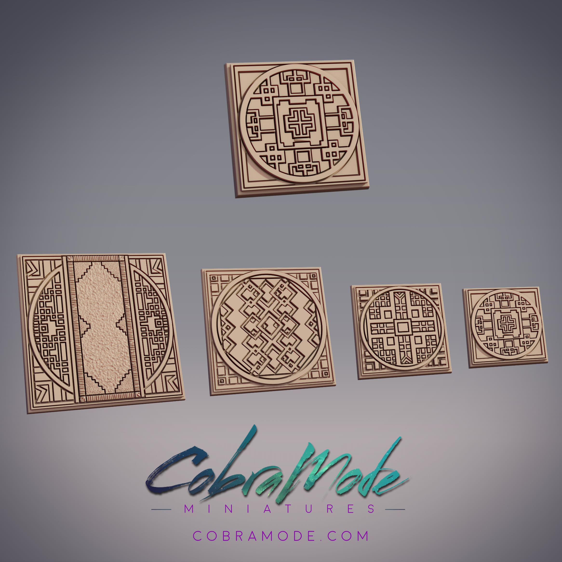 Imperial Hall Square Base Pack (4pcs) 3d model