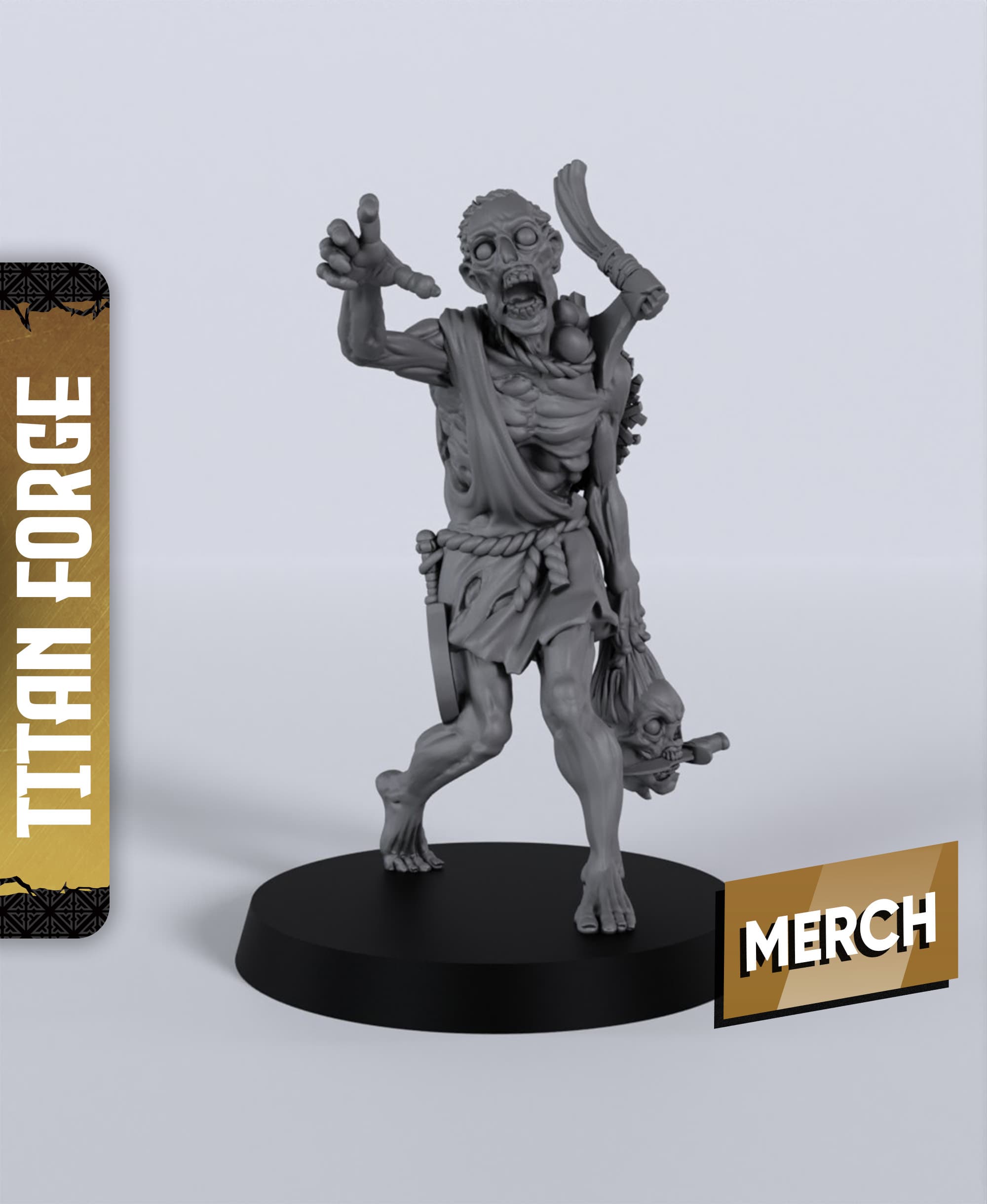 Gravehaunt Zombie A - With Free Dragon - 5e DnD Inspired for RPG and Wargamers 3d model