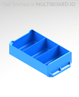 2x1x3 LU - Row Divided - MultiBin Simple Drawer 3d model