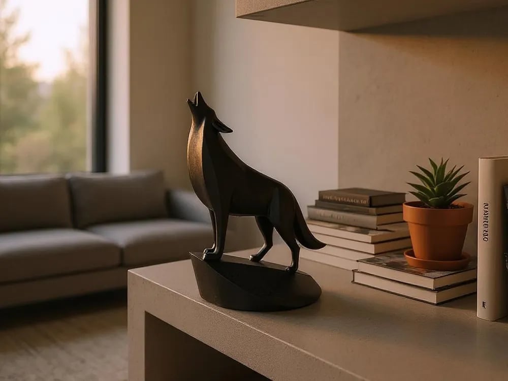 Howling Wolf on Pedestal 3d model