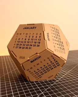 Dodecahedron calendar 2025 3d model
