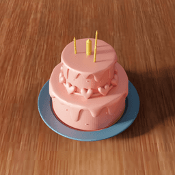 Heart Cake - Birthday Cake 3d model