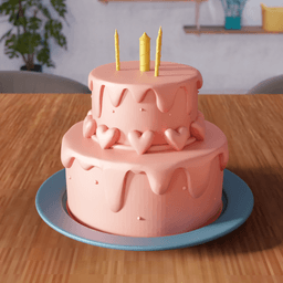 Heart Cake - Birthday Cake 3d model