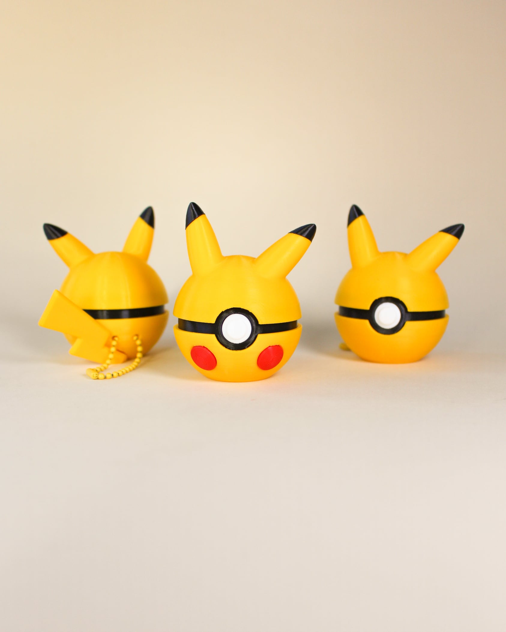Pikachu Ball Fidget Clicker Keychain 3d model