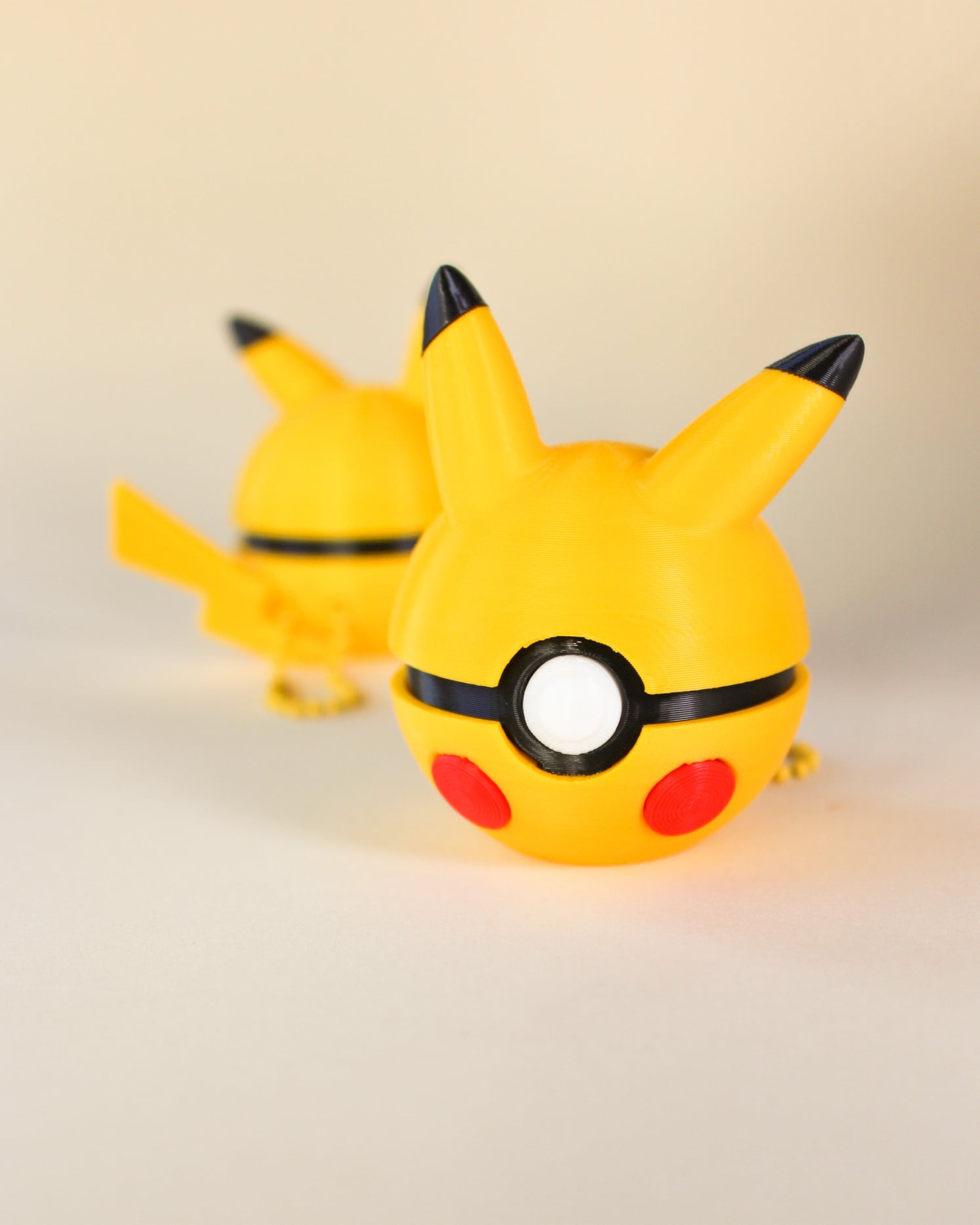 Pikachu Ball Fidget Clicker Keychain 3d model