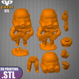 Stormtrooper Chibi STL for 3D Printing ChibiSTL 3DXM 3d model