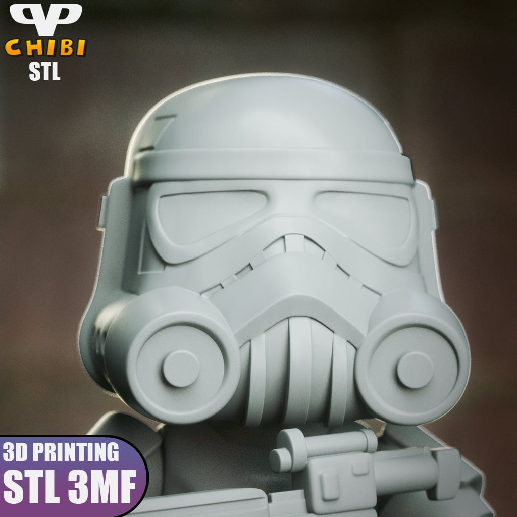 Stormtrooper Chibi STL for 3D Printing ChibiSTL 3DXM 3d model