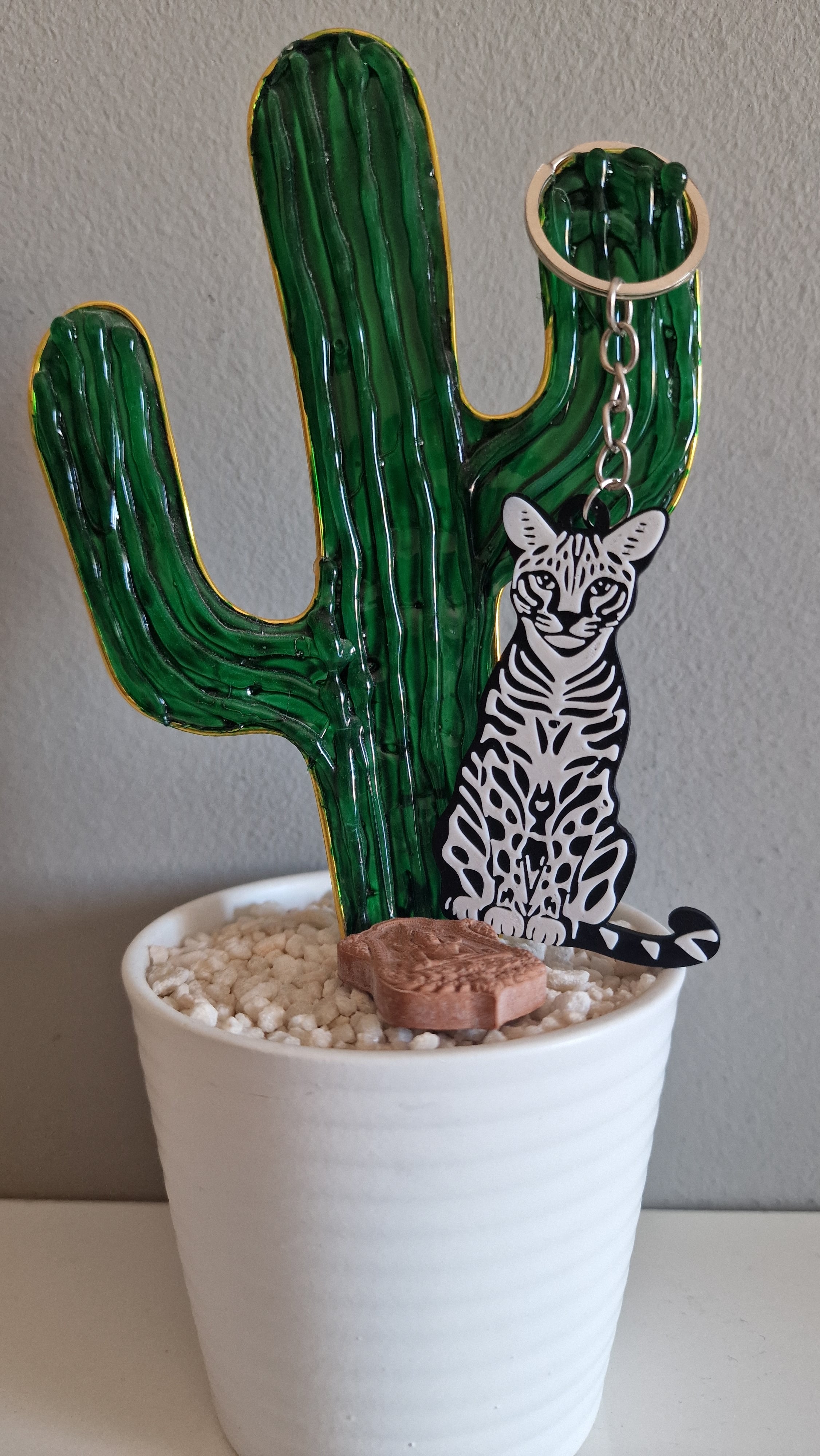 Ocelot keychain+magnet 3d model