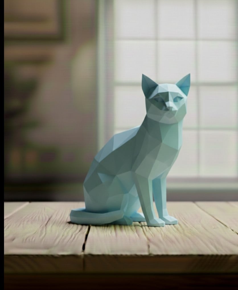 cat lowpoly 3d model