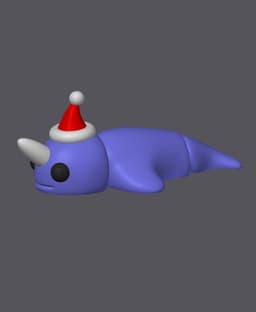 Christmas Narwhal - Mini Monster #6 3d model