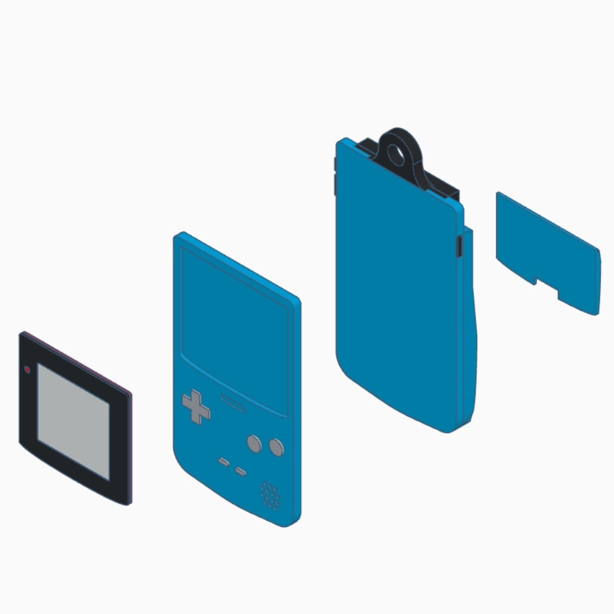 Game Boy Color Keychain 3d model