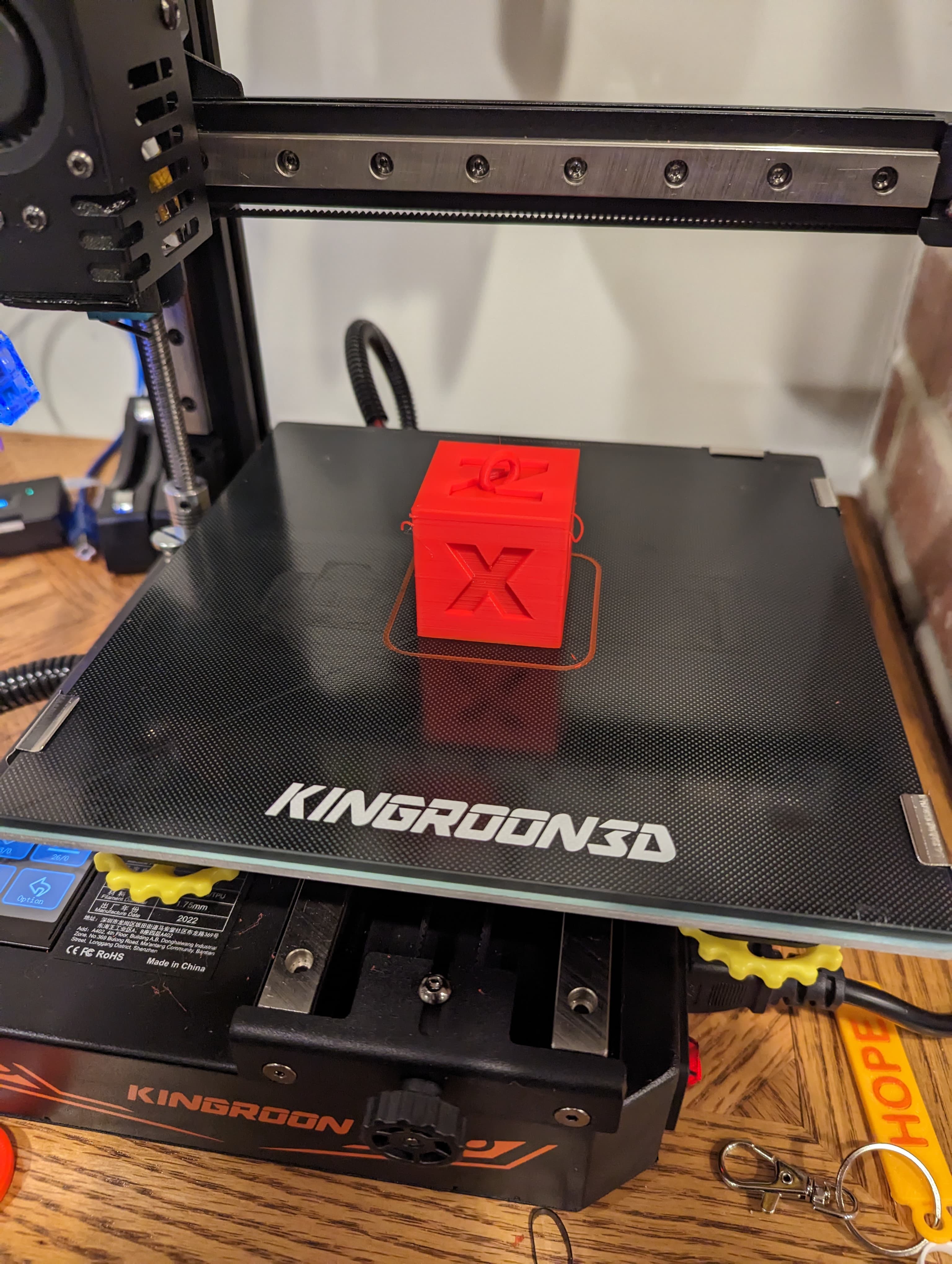 Printed in @Polymaker_3D PolyLite Red on the @SliceWorx3D Kingroon #KP3SPROS1