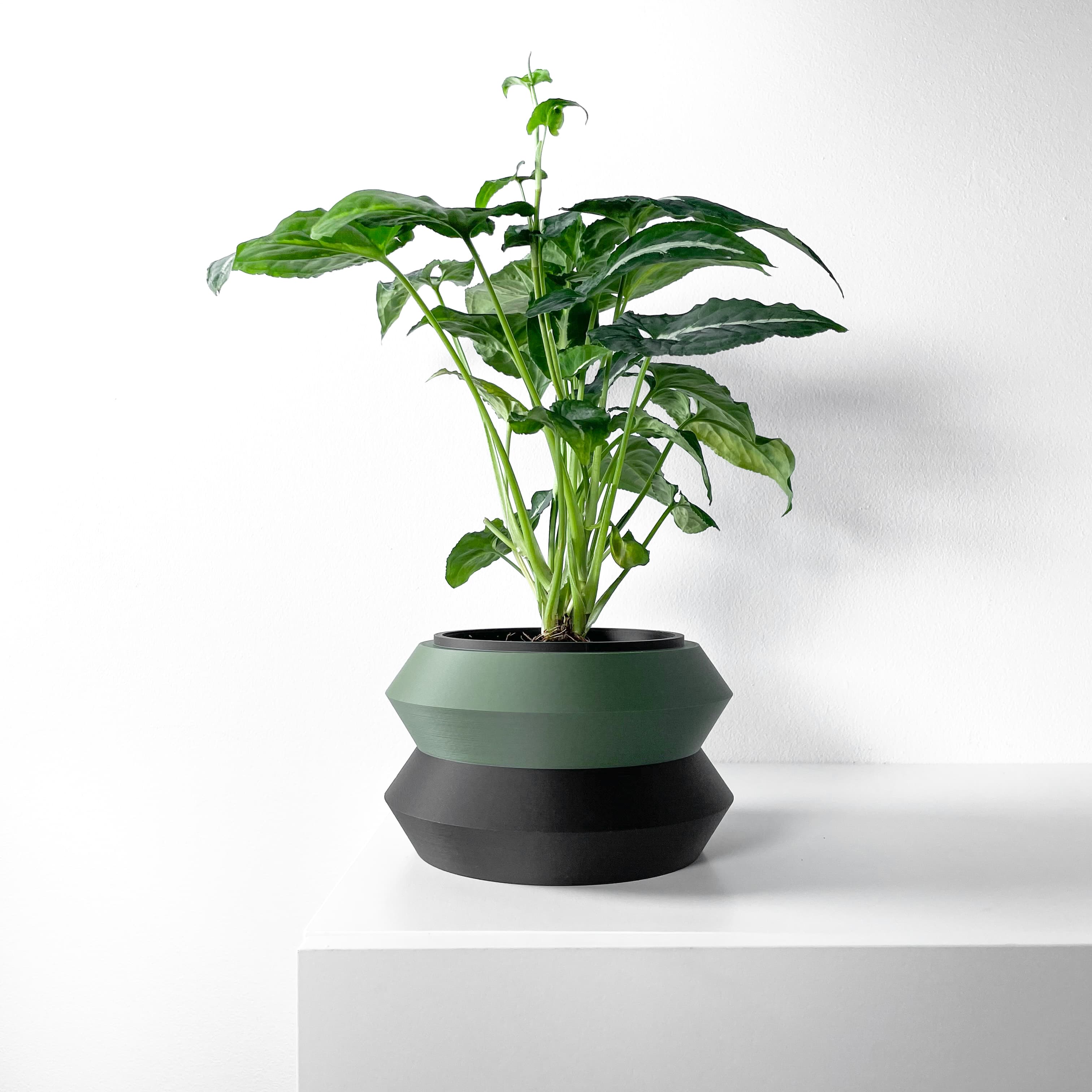The Grafel Planter Pot with Drainage Tray & Stand Included | Modern and Unique Home Decor 3d model