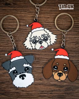 PUPPYS KEYCHAINS - CHRISTMAS ORNAMENTS - SET #1 3d model