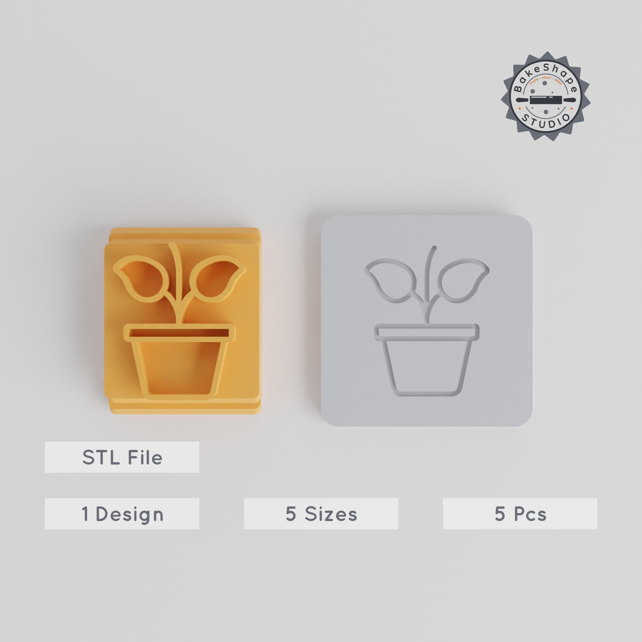 Growing Plant Stamp Tile Set, 5 Sizes, Perfect for Clay, Cookies & Fondant PRODUCT_1554 3d model