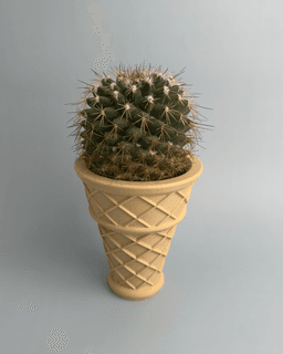 Ice Cream Cone Planter 3d model