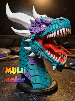 Dragon Head Bust Multi-Color 3MF | Fantasy Sculpture | Bambu Ready 3d model